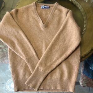 Men's Tan V-Neck Sweater